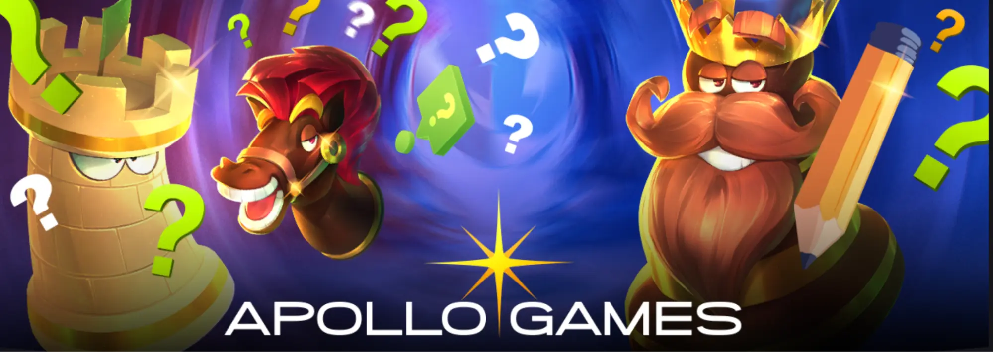 Apollo Games – online výherní automaty a hry. Apollo Games – zábavní kasino hry s motivem šachových figurek a kreslenými postavami.